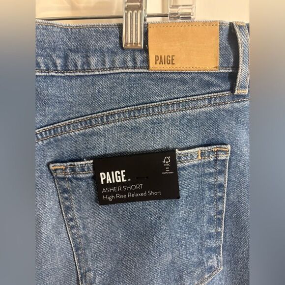PAIGE Asher distressed denim shorts size 32 NWT - Picture 5 of 6
